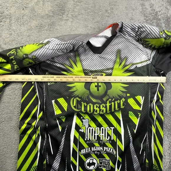 Raza Crossfire Impact Action Sports Paintball Jersey Mens L Green Black Padded - Picture 5 of 6